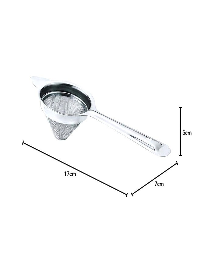 Brunchy Stainless Steel Tea Strainer Steel Chai Chhalni - Tea Infuser Chalni & Coffee Strainer - Durable Tea Filter Stainless Steel for Perfect Brewing and Easy Cleaning (2, Conical Small) - Image 2